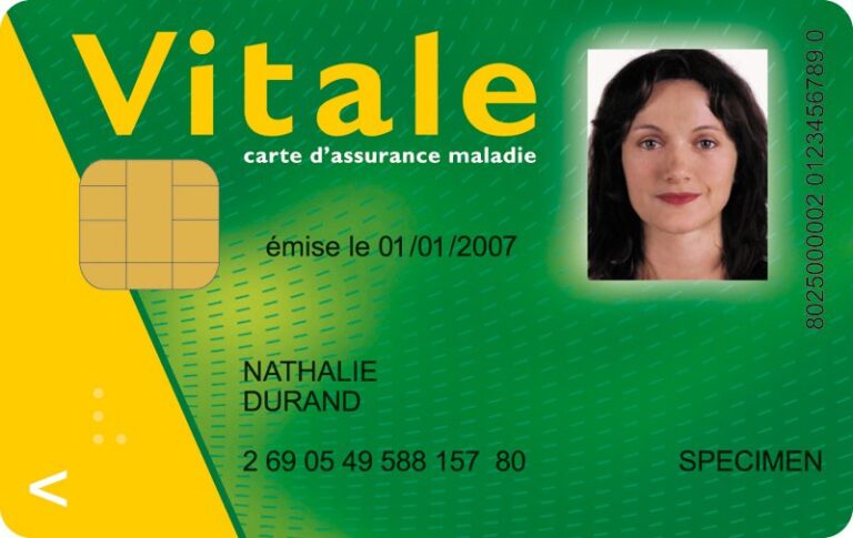 Carte Vitale specimen carte francaise d assurance maladie utilisee pour une demande de remboursement
